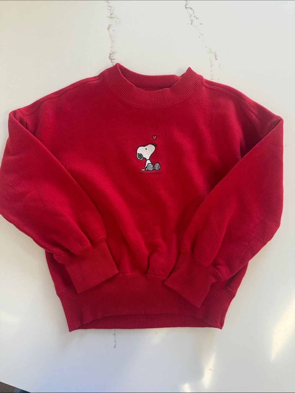 abercrombie kids Red Snoopy Embroidered Sweatshirt
